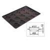 MY13221 4" Non-Stick Hamburger Roll Tray-15 Cups , Baking Pan Aluminium Bread Pan