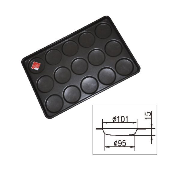 DZ705 4" Non-Stick Hamburger Roll Tray-15 Cups 