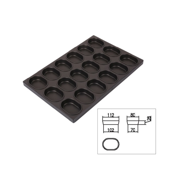 MY12411 Non-Stick Tray-18Cups ,Aluminized Steel Hamburger Bun Pan Burger Bread Mold