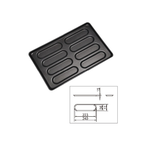 MY12271 Hot Dog Baking Pans , Non-Stick Hot Dog Roll Tray-8 Cups 