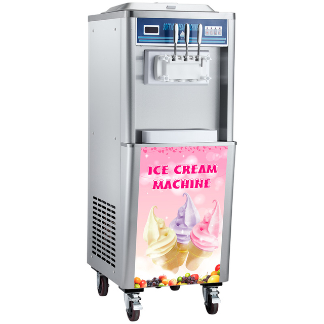 BQ833 3 Flavors Soft Ice Cream Machine Commercial Automatic Soft Serve Ice Cream Maker Machine with Precooling Function 