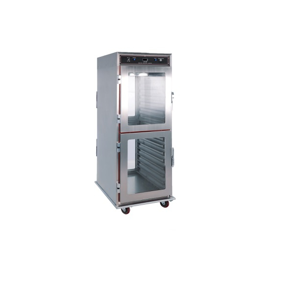 HHC-900 Heated Display Cabinet Vertical 2 Doors Warming Showcase Display Showcase Stainless Steel Pie Food Warmer Display Cabinet