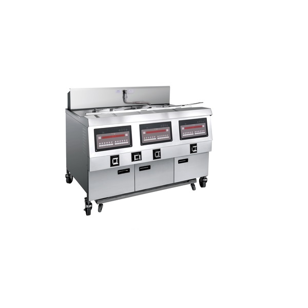 OFE-323 Comptuer Panel Electric Three Tanks Open Fryer Commercial Industrial Chicken Chips Open Fryers For KFC (Three Tanks Six Baskets)